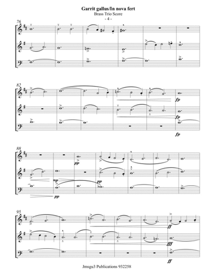 de Vitry: Garrit gallus/In nova fert for Brass Trio image number null