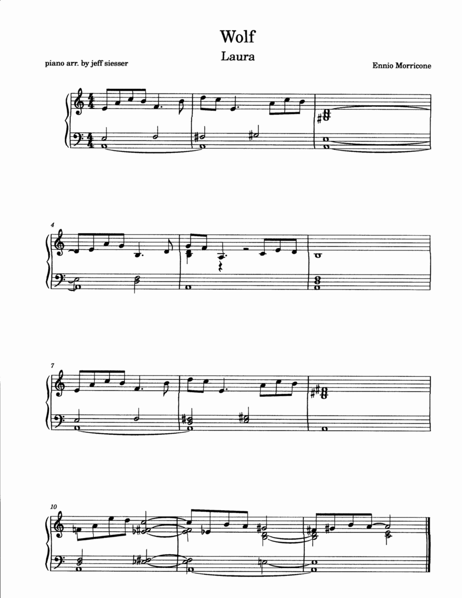 Wolf (film-incidental Music) Piano Solo scores gallery preview page 1