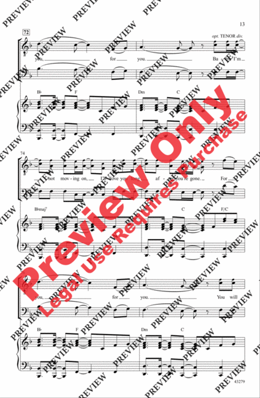 Gone, Gone, Gone Men's Choir scores gallery preview page 13