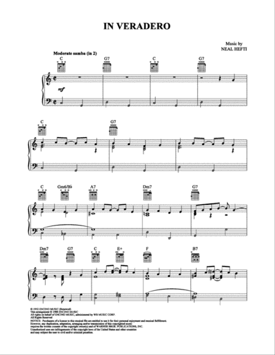In Veradero Piano Solo scores gallery preview page 1
