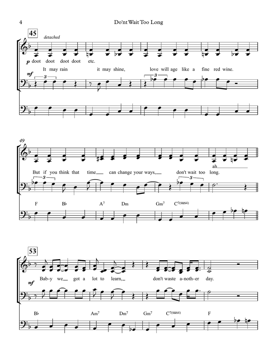 Don't Wait Too Long 3-Part scores gallery preview page 4
