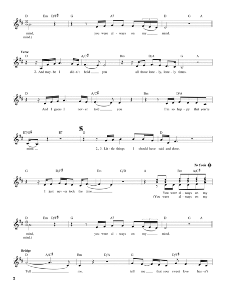 Always On My Mind Acoustic Guitar scores gallery preview page 2
