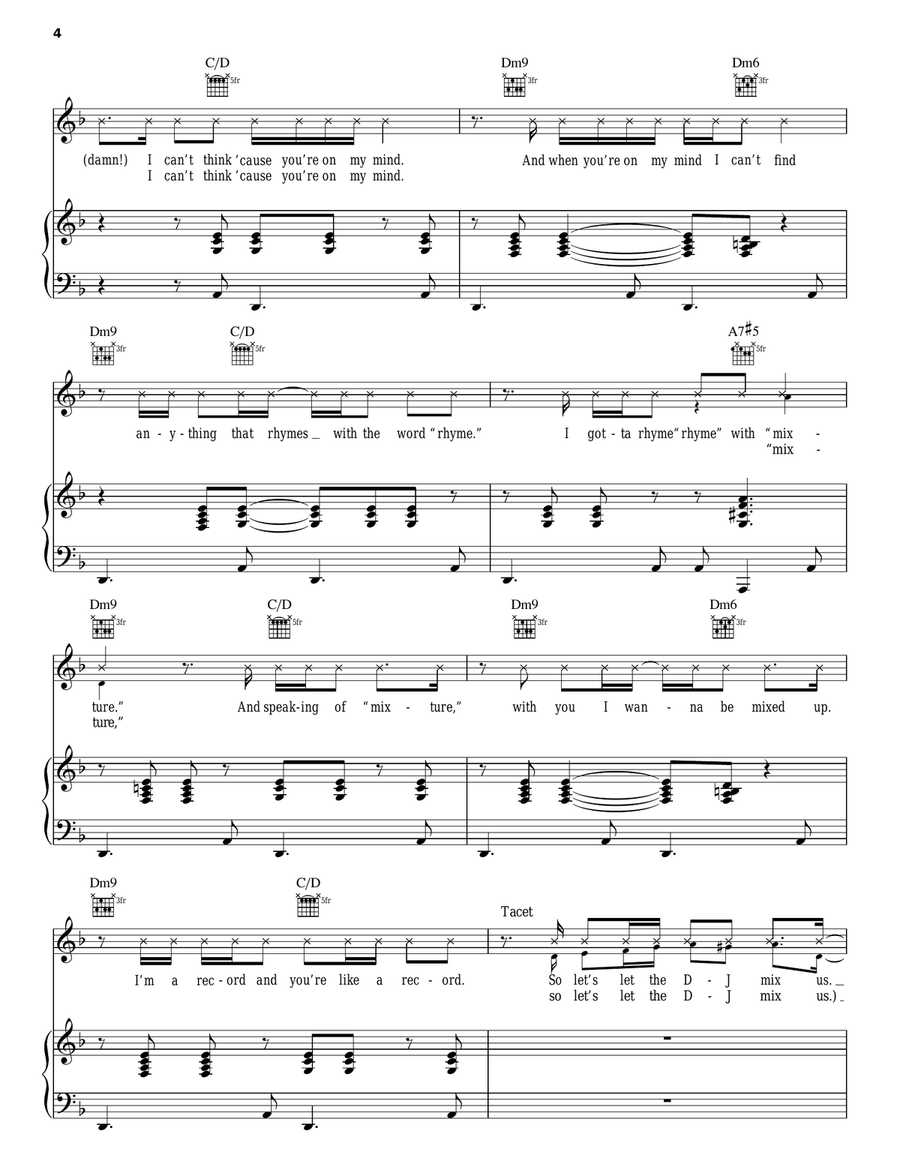 Sexy Piano, Vocal, Guitar scores gallery preview page 4
