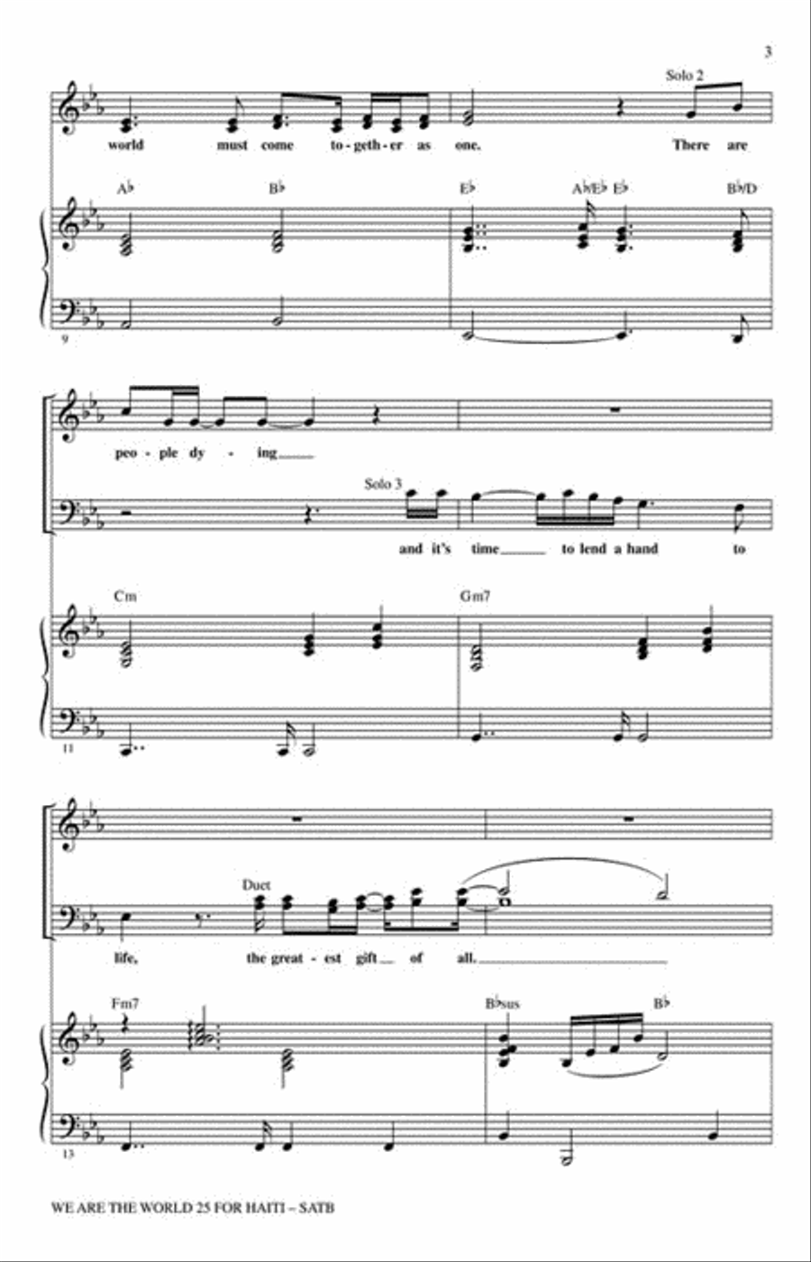 We Are the World 25 for Haiti Choir scores gallery preview page 3