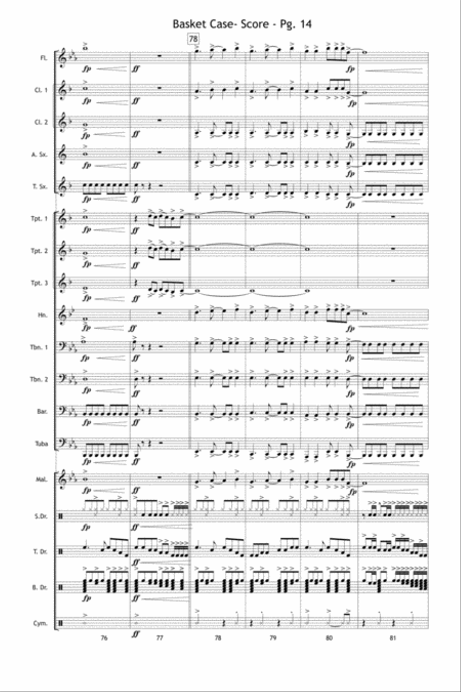 Basket Case Marching Band scores gallery preview page 15