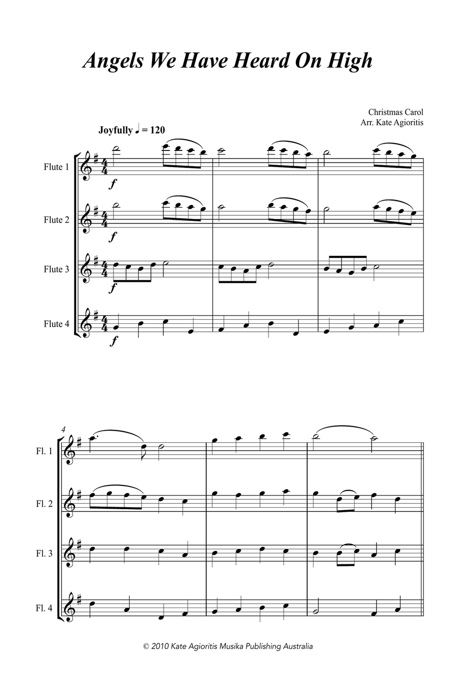 Jazz Carols Collection for Flute Quartet - Set One Flute Quartet scores gallery preview page 4