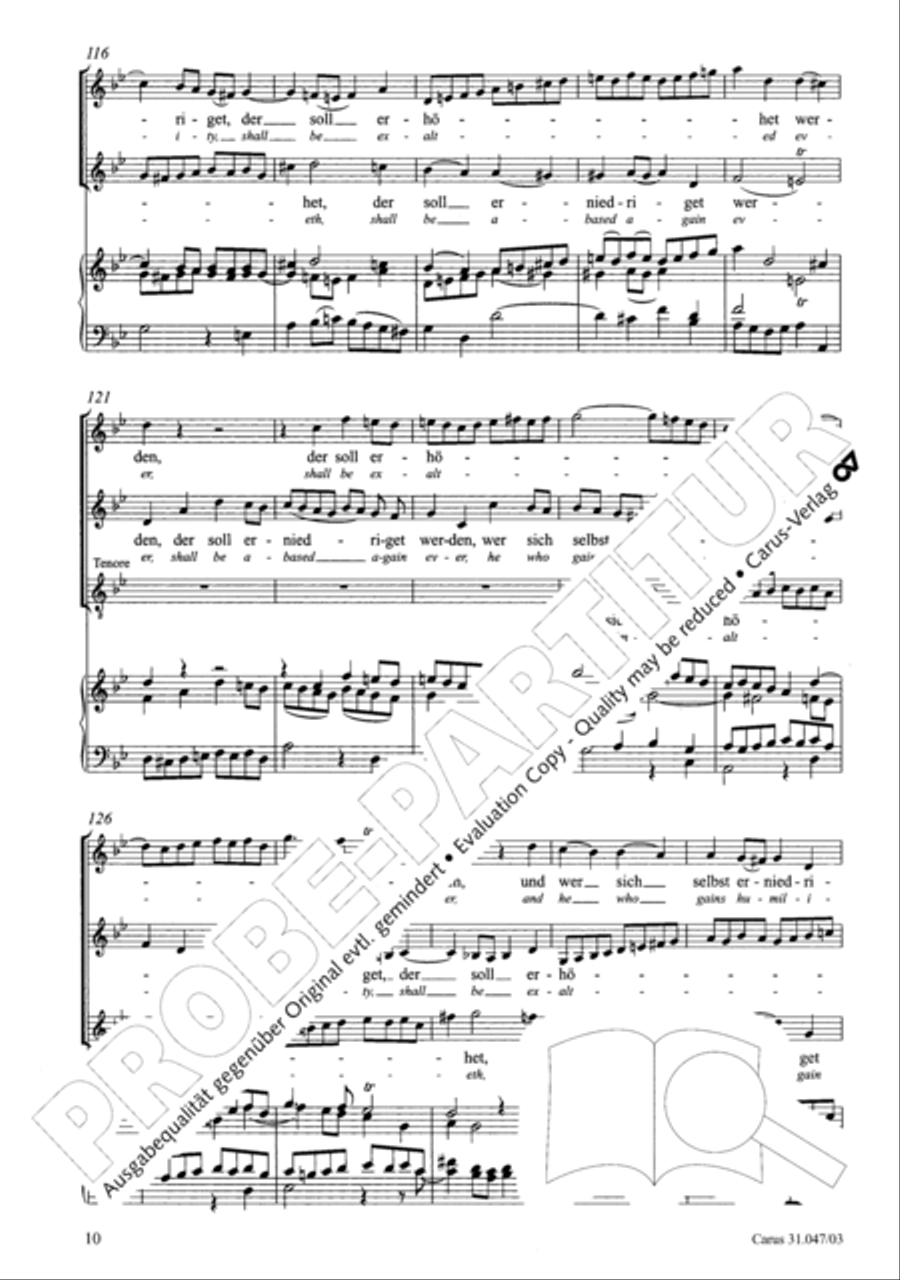 Who himself exalteth shall be abased again (Wer sich selbst erhohet, der soll erniedriget werden) 4-Part scores gallery preview page 11
