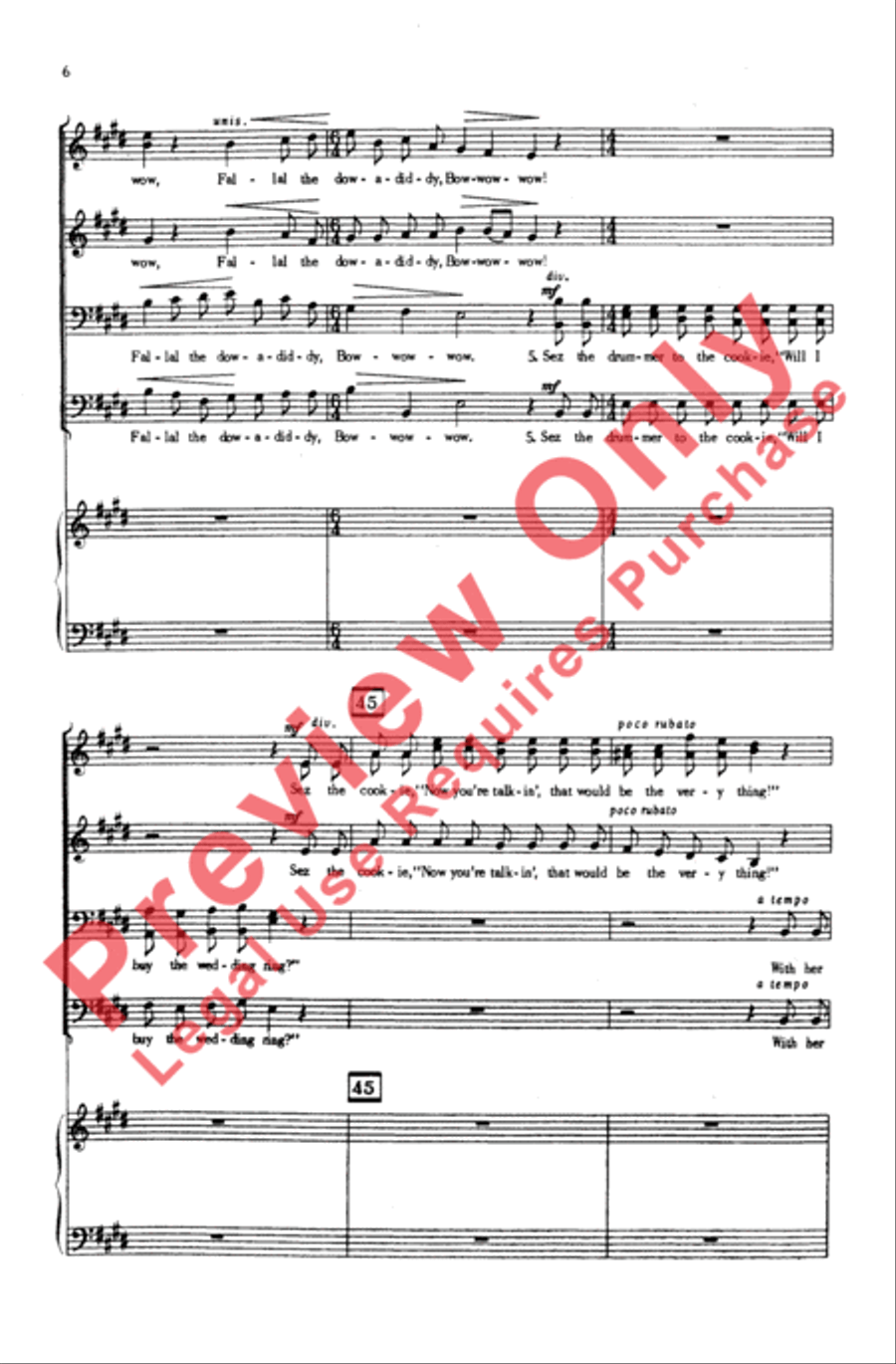 The Drummer and the Cook Men's Choir scores gallery preview page 6