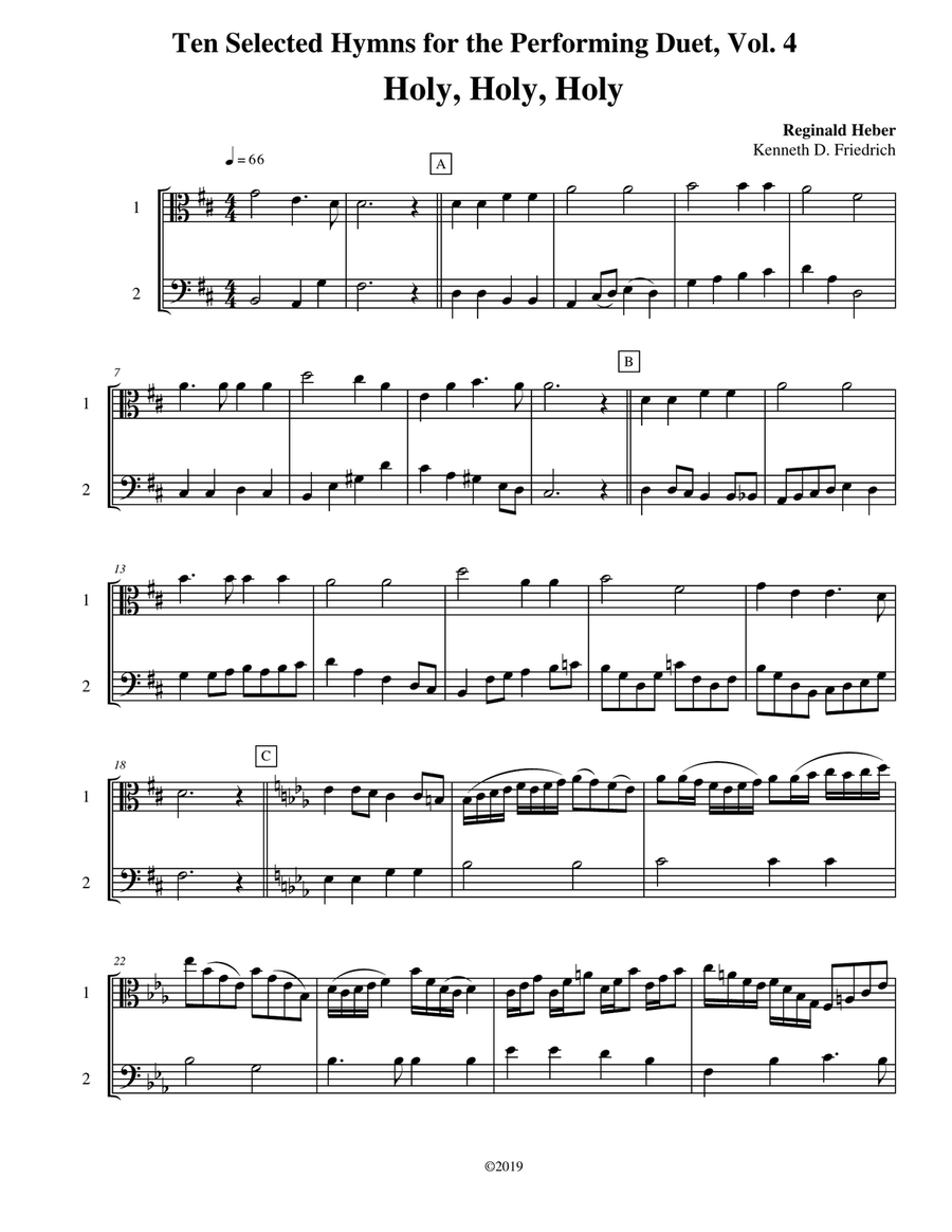 Ten Selected Hymns for the Performing Duet, Vol. 4 - viola and cello String Duet scores gallery preview page 1