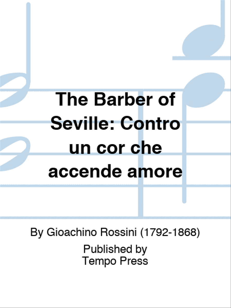 BARBER OF SEVILLE, THE: Contro un cor che accende amore Score scores gallery preview page 1
