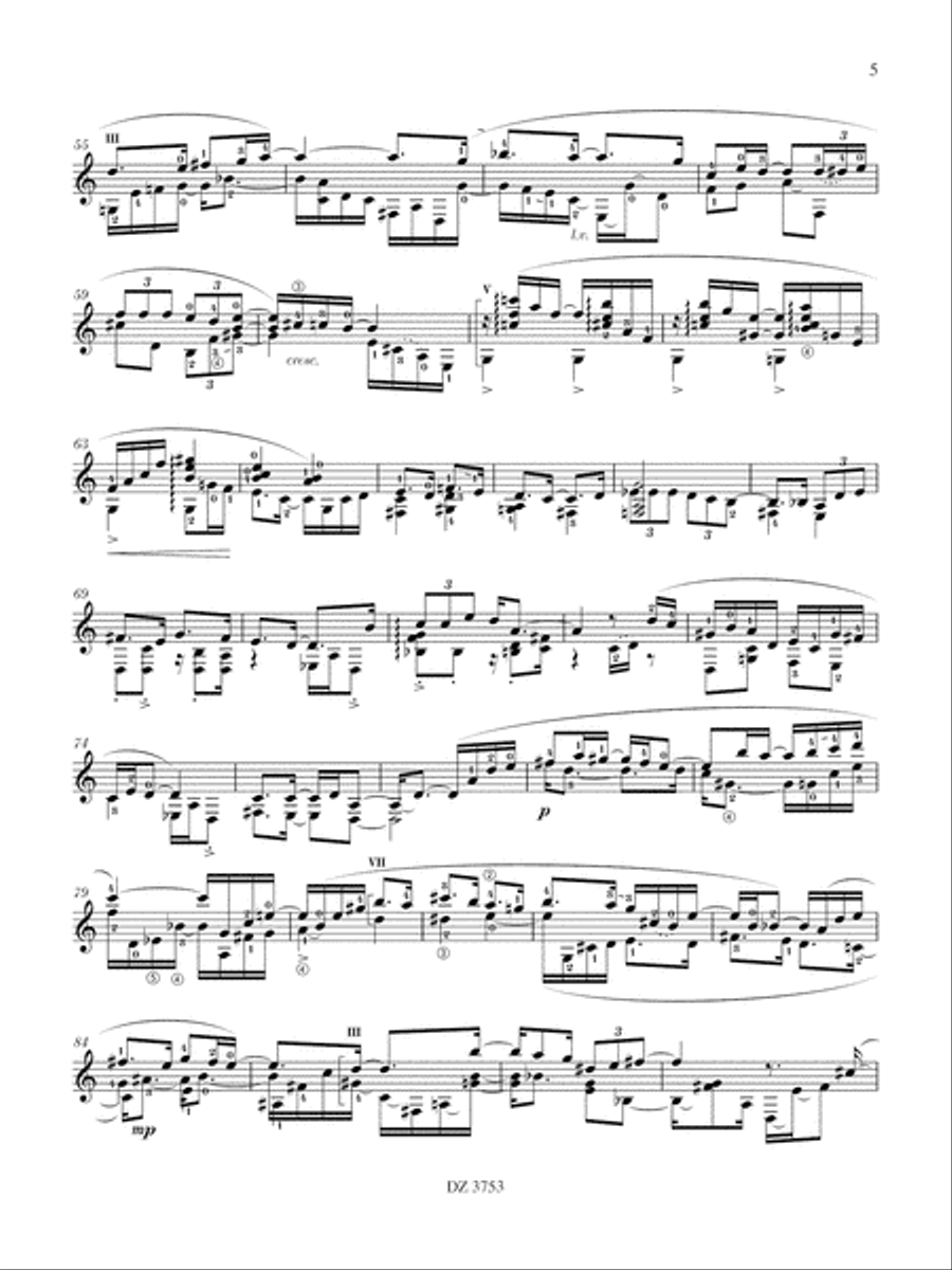GFA Spotlight Series, Três Improvisos Classical Guitar scores gallery preview page 6