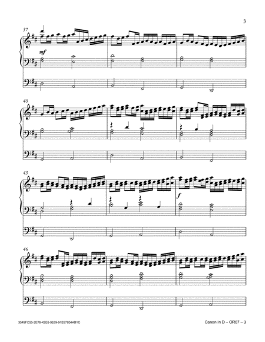 Canon In D Organ Solo scores gallery preview page 3