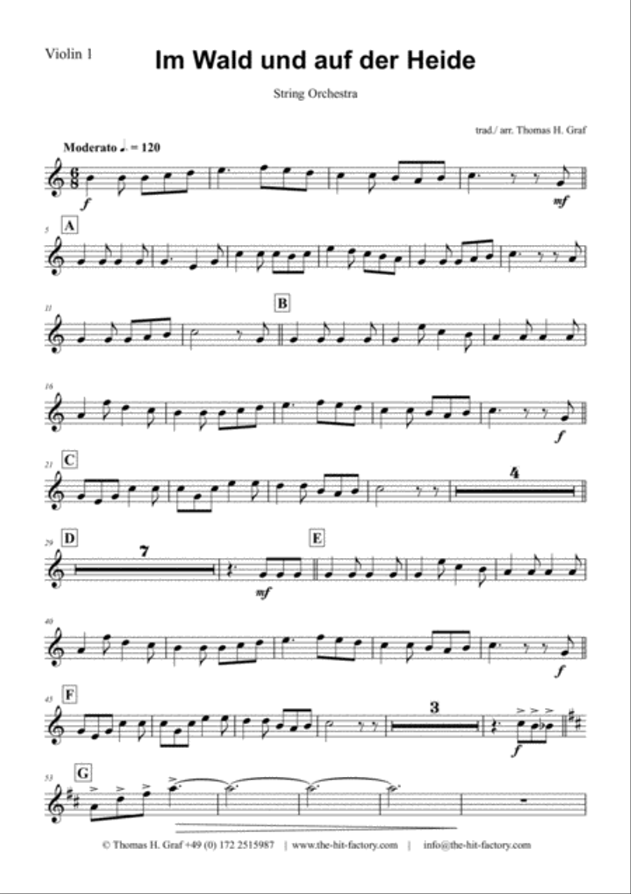 Im Wald und auf der Heide - German March/Octoberfest - String Orchestra String Quartet scores gallery preview page 4