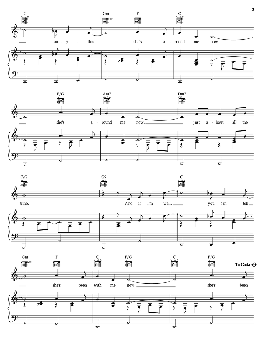 Something In The Way She Moves Piano, Vocal, Guitar scores gallery preview page 3