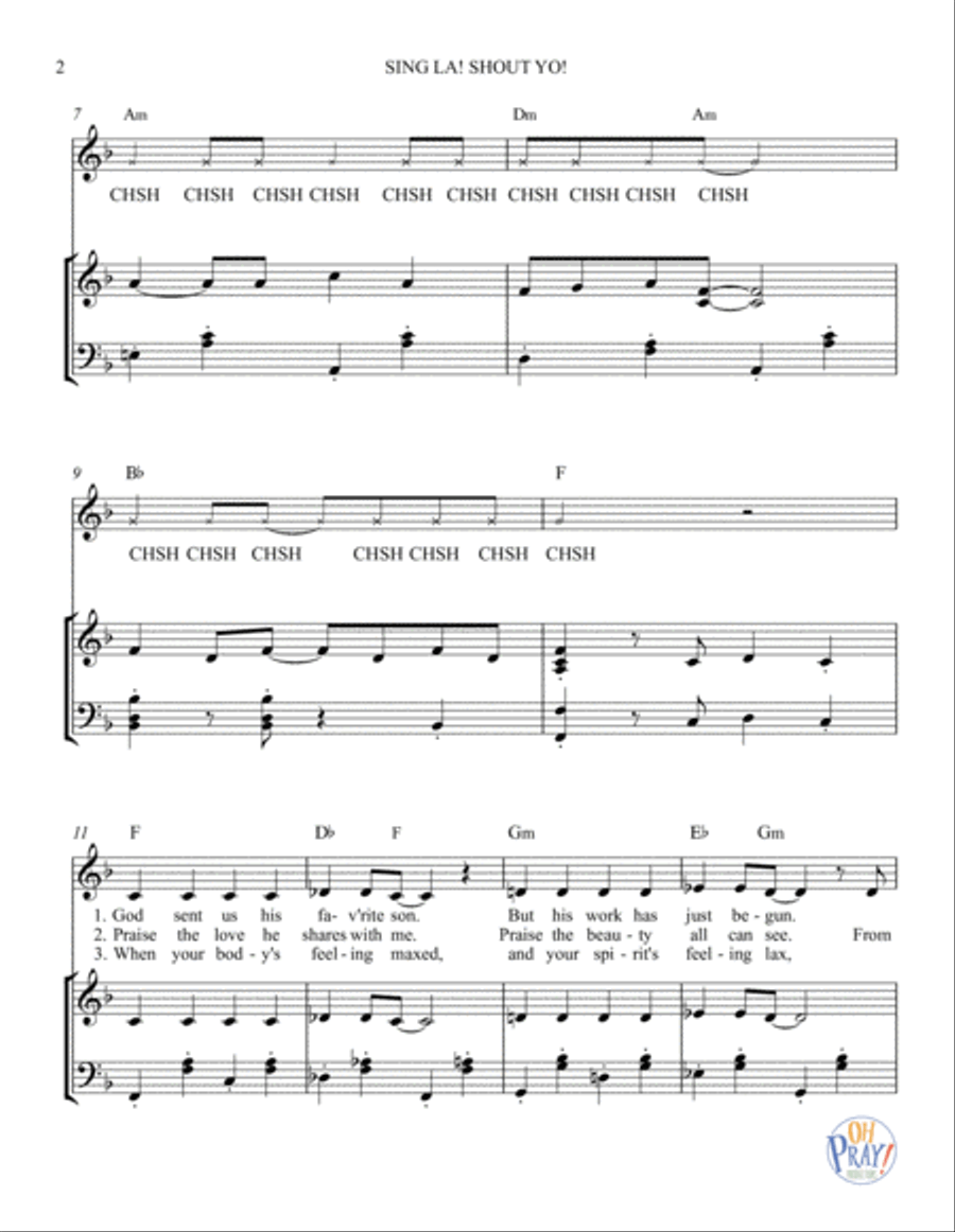 Sing La! Shout Yo! Voice scores gallery preview page 3