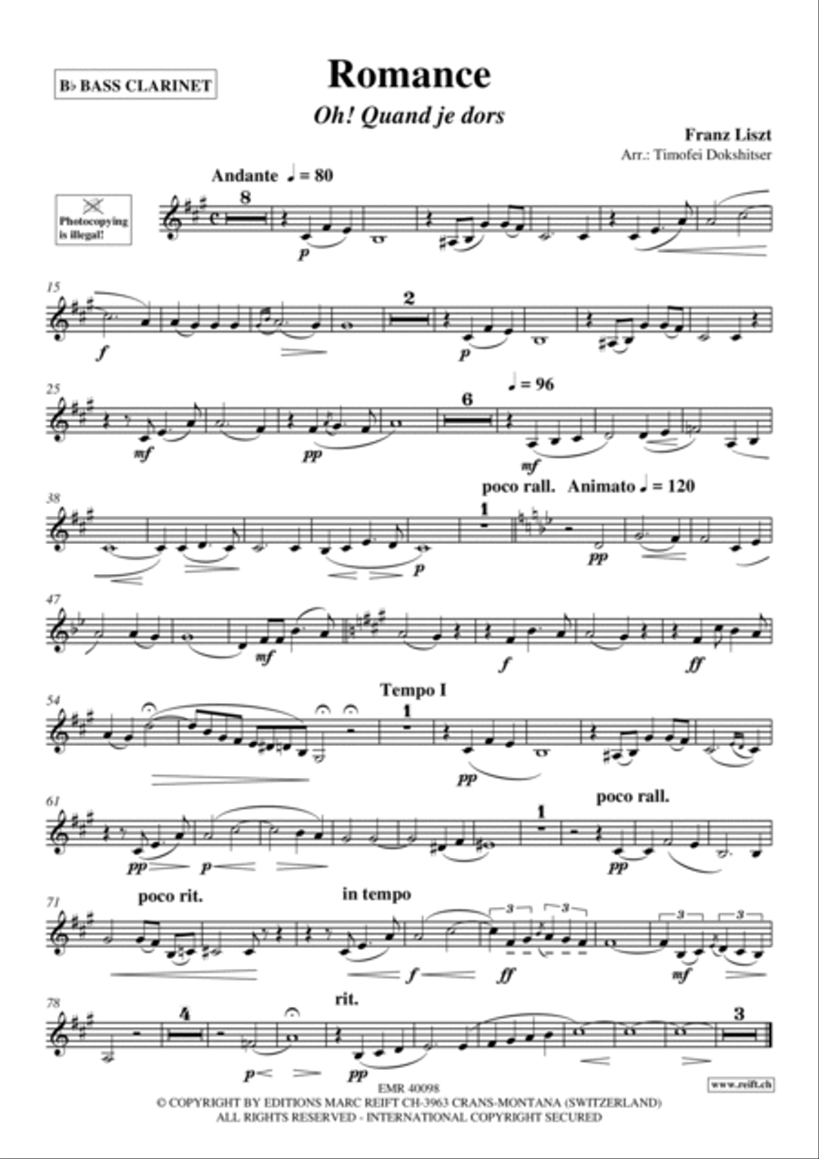 Romance Bass Clarinet scores gallery preview page 2