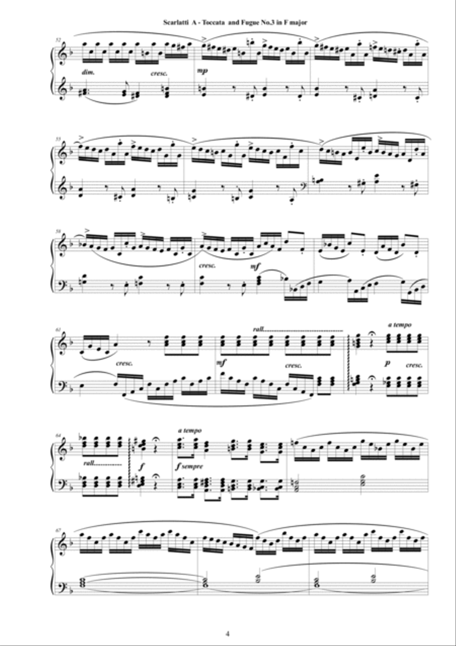 Scarlatti A - Toccata and Fugue No.3 in F major for Piano Piano Solo scores gallery preview page 4