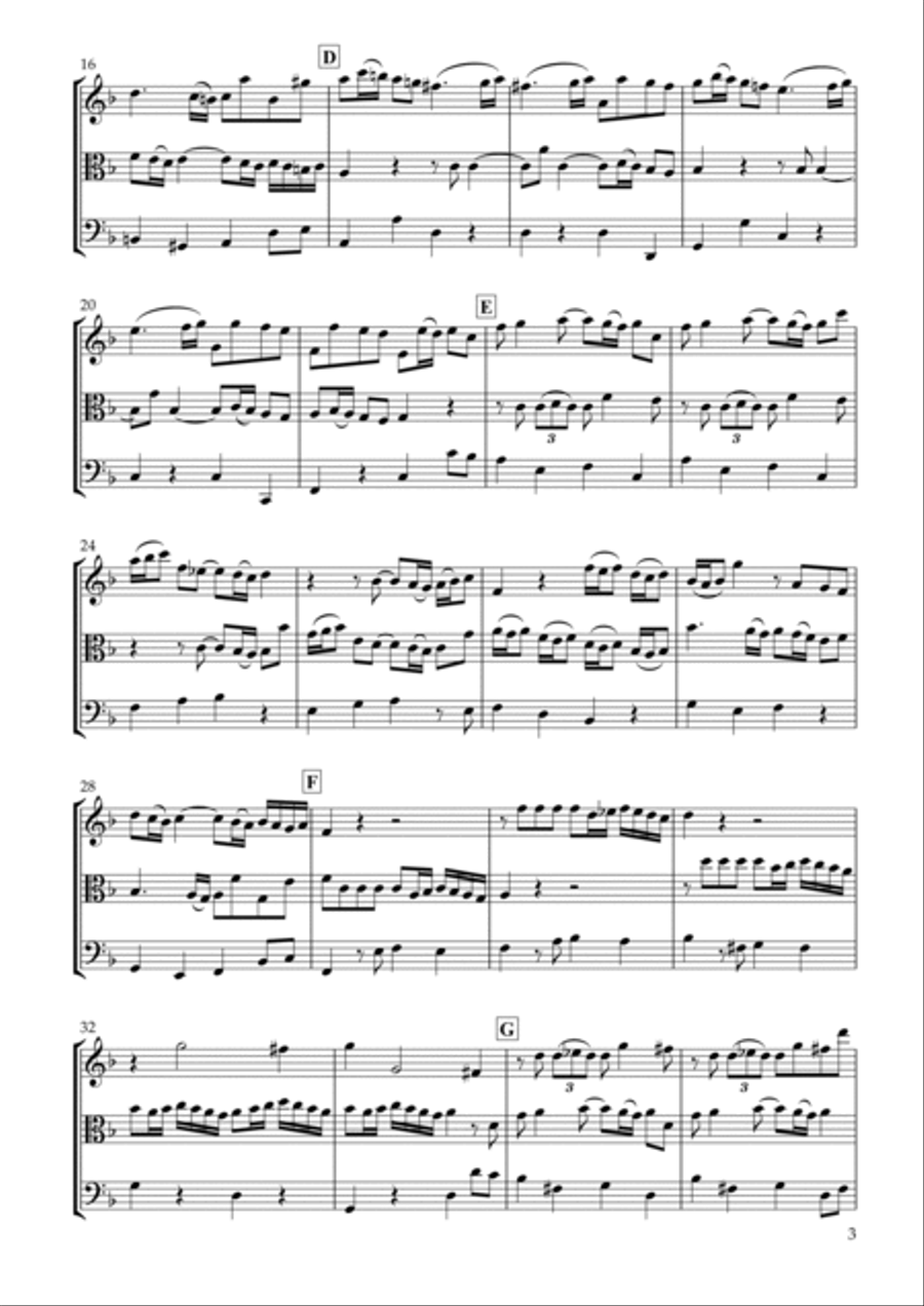 Trio Sonata in D Minor for String Trio Essercizii musici TWV42:d4 String Trio scores gallery preview page 3