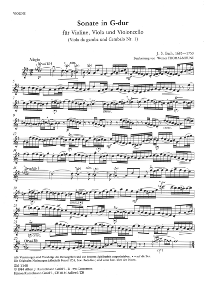 2 Sonatas for violin, viola and cello