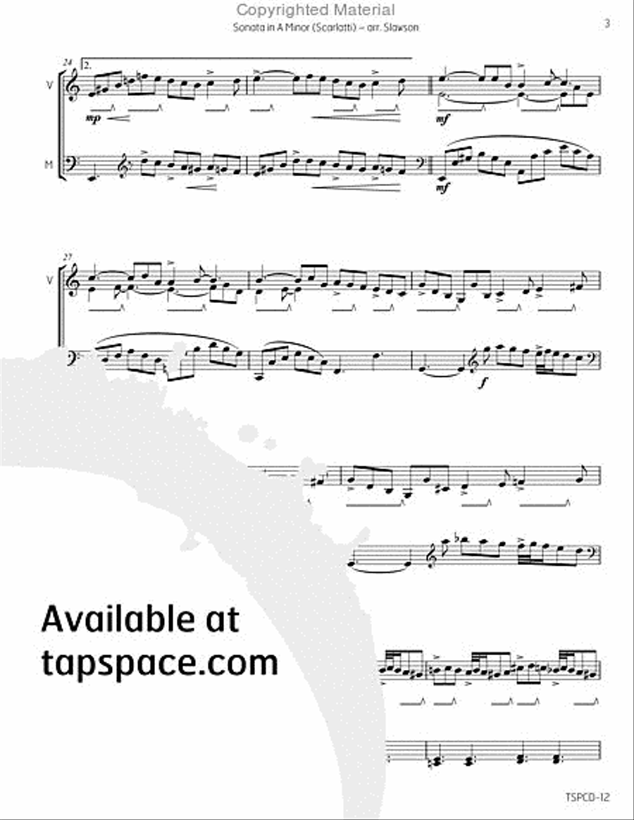 Sonata in A Minor Marimba scores gallery preview page 6