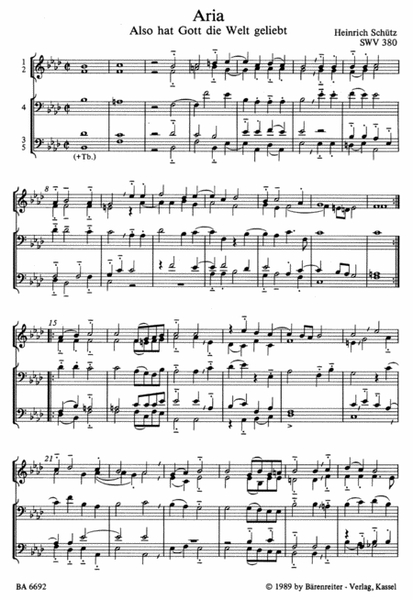 Canzonen, Arien und Symphonien by Heinrich Schutz Performance Score - Sheet Music