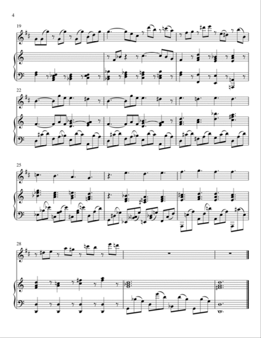 Mozart - Lacrimosa (Piano and Soprano Sax) Small Ensemble scores gallery preview page 4