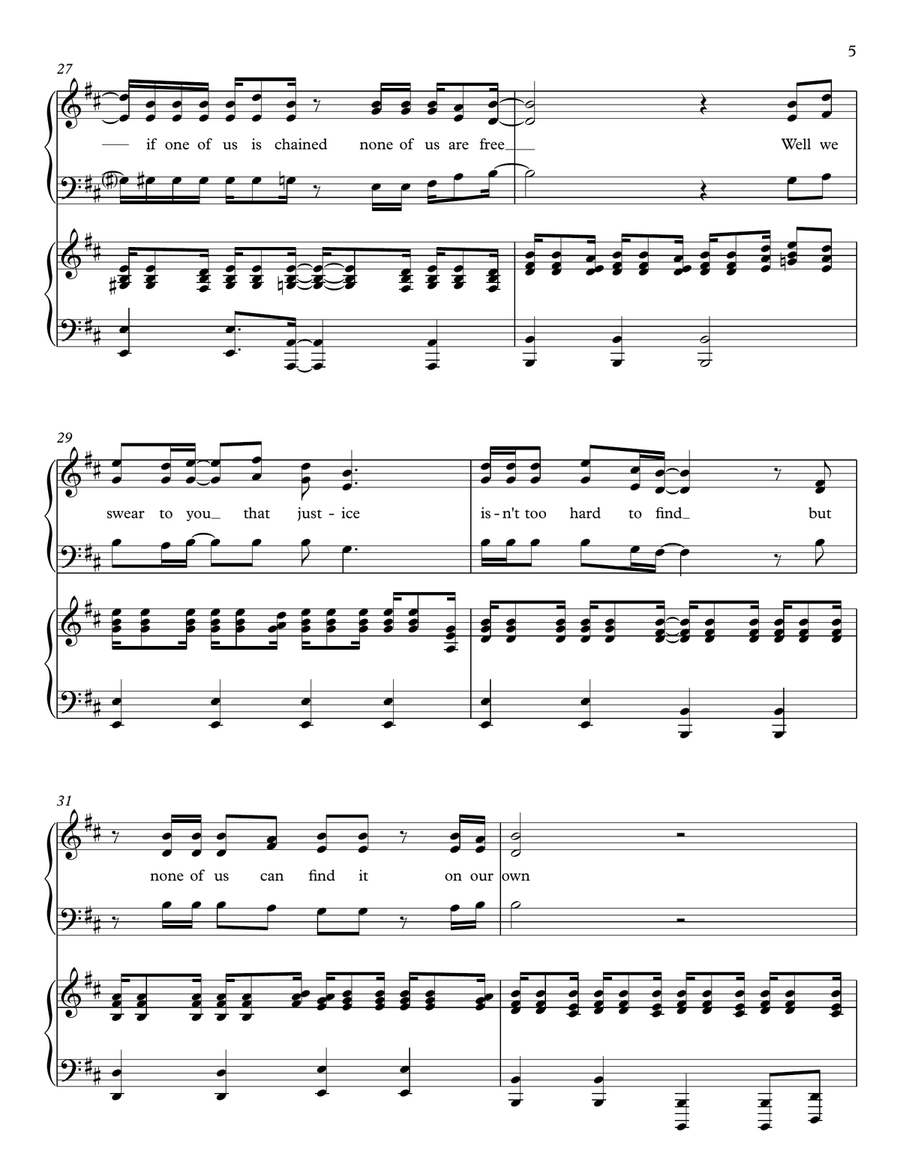 None Of Us Are Free 3-Part scores gallery preview page 5