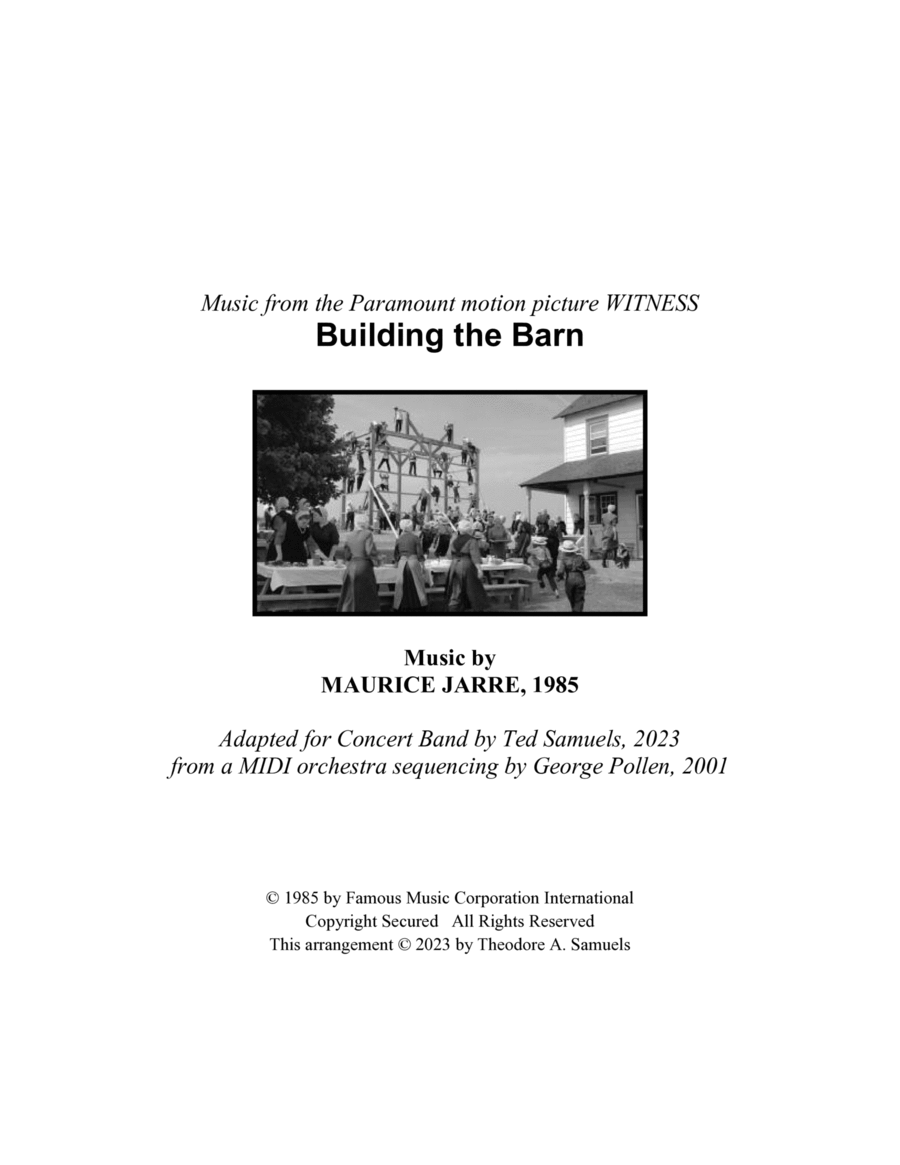 Building The Barn Concert Band scores gallery preview page 1