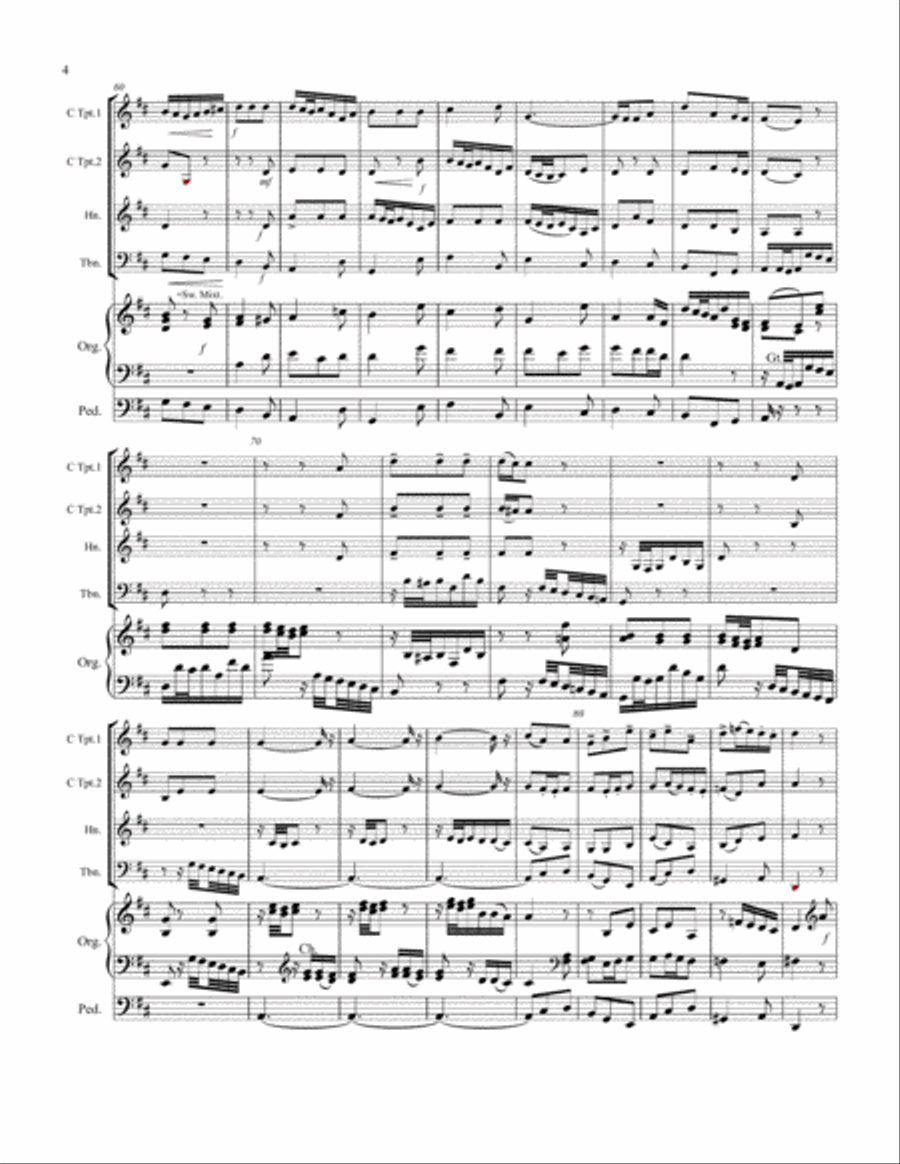 My Spirit Be Joyful - Brass Quartet and Organ Small Ensemble scores gallery preview page 5