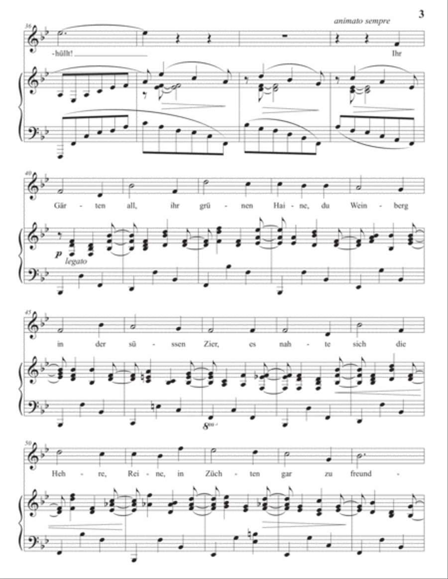 BRAHMS: Erinnerung, Op. 63 no. 2 (transposed to B-flat major) Voice scores gallery preview page 4