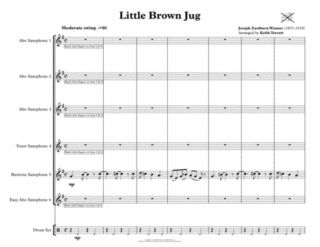 Little Brown Jug for Saxophone Quintet & Drum Kit image number null