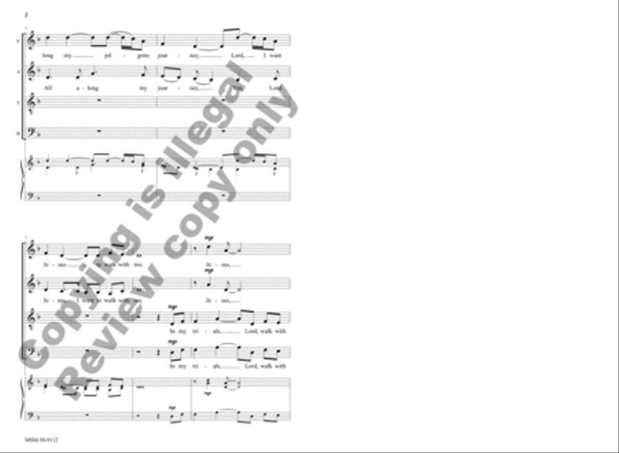 I Want Jesus to Walk with Me 4-Part scores gallery preview page 3