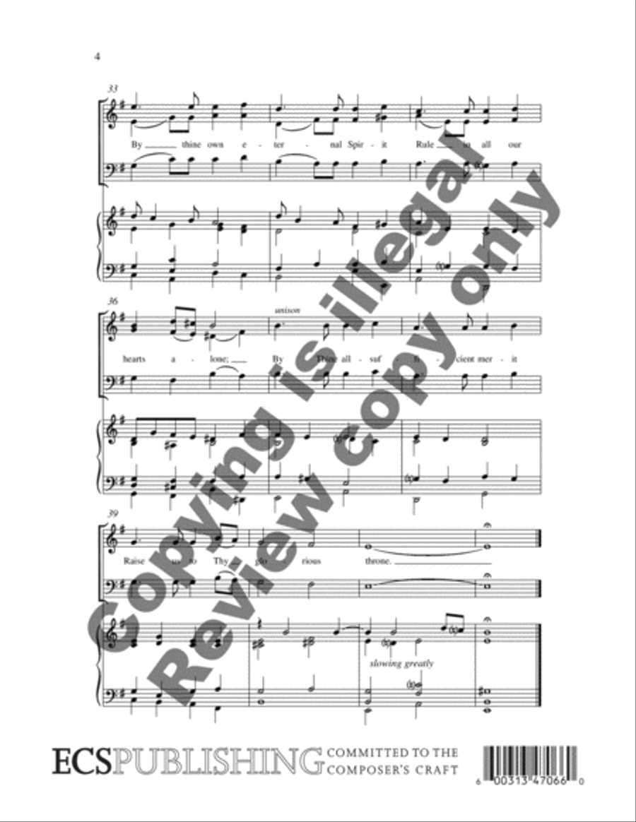 Come, Thou Long-Expected Jesus 3-Part scores gallery preview page 4