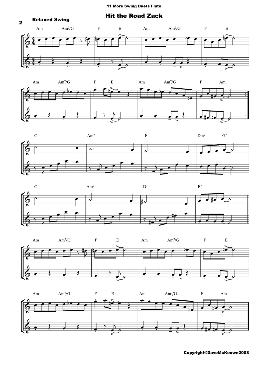 11 More Swing Duets for Flute Flute Duet scores gallery preview page 2