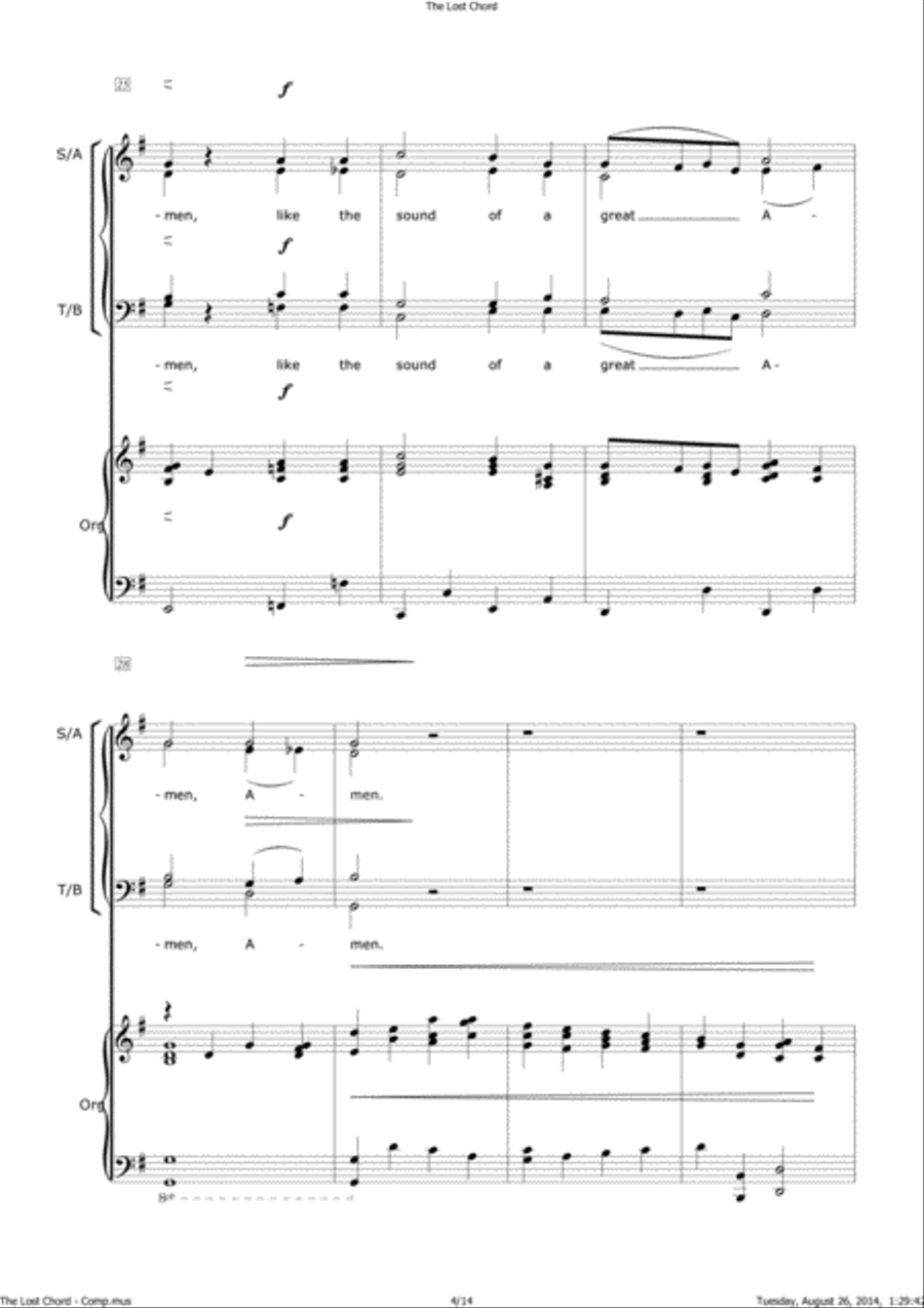 The Lost Chord 4-Part scores gallery preview page 4