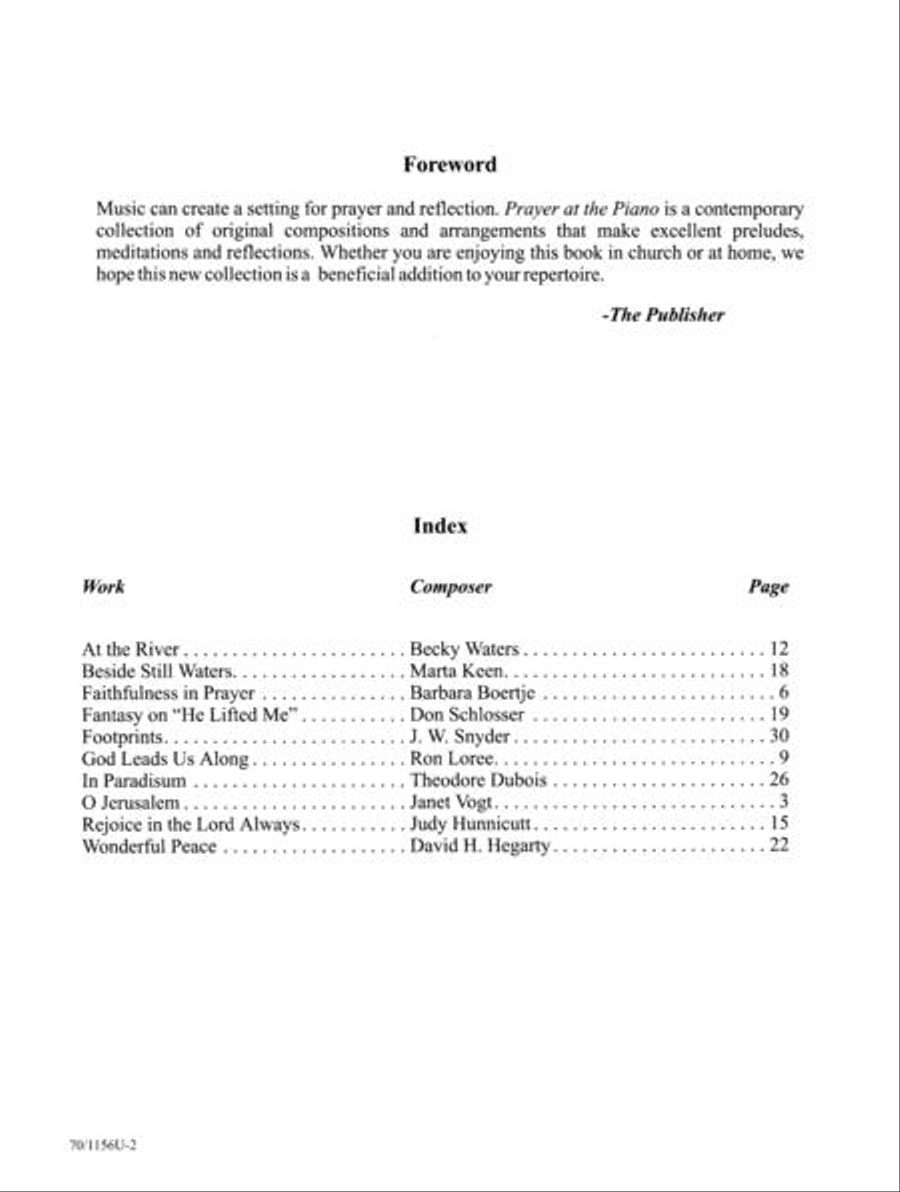 Prayer at the Piano Piano Solo scores gallery preview page 2