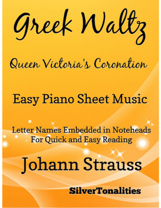 Book cover for Greek Waltz Queen Victoria’s Coronation Easy Piano Sheet Music