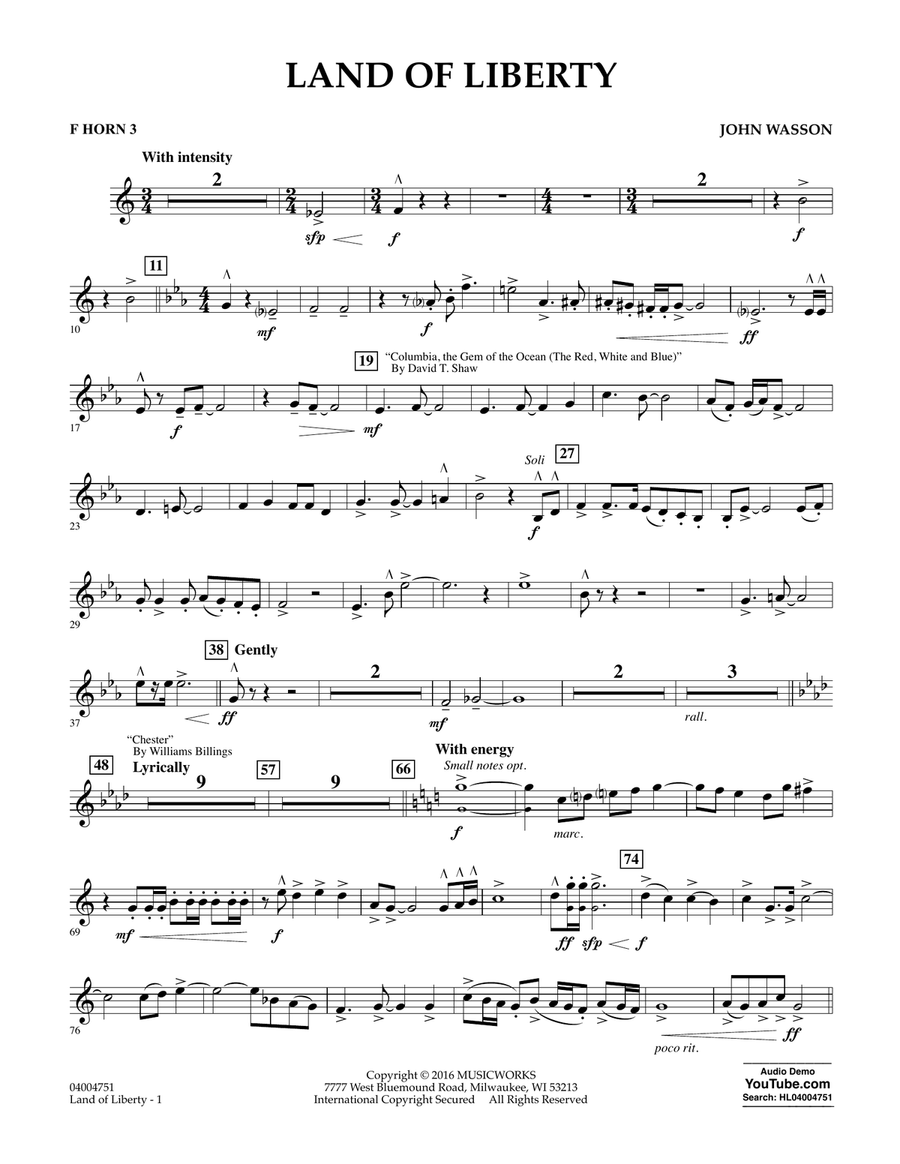 Land of Liberty - F Horn 3