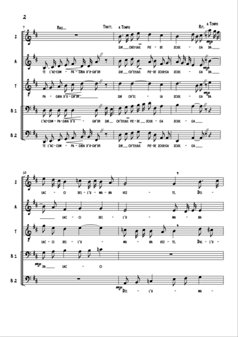E quella certa speme_Madrigal Spiritual for Choir SATBB a cappella image number null
