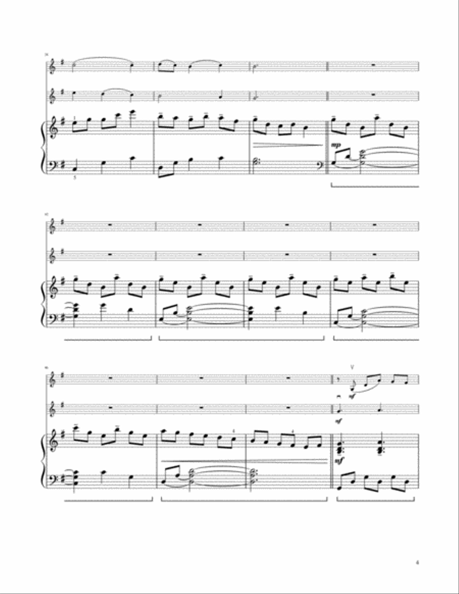 Come, Thou Long Expected Jesus - Violin Duet with Piano Accompaniment String Duet scores gallery preview page 5