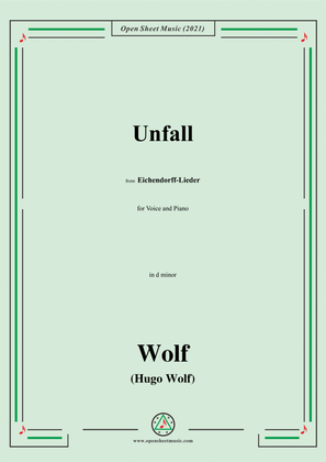 Wolf-Unfall,in d minor,IHW 7 No.15,from Eichendorff-Lieder,for Voice and Piano