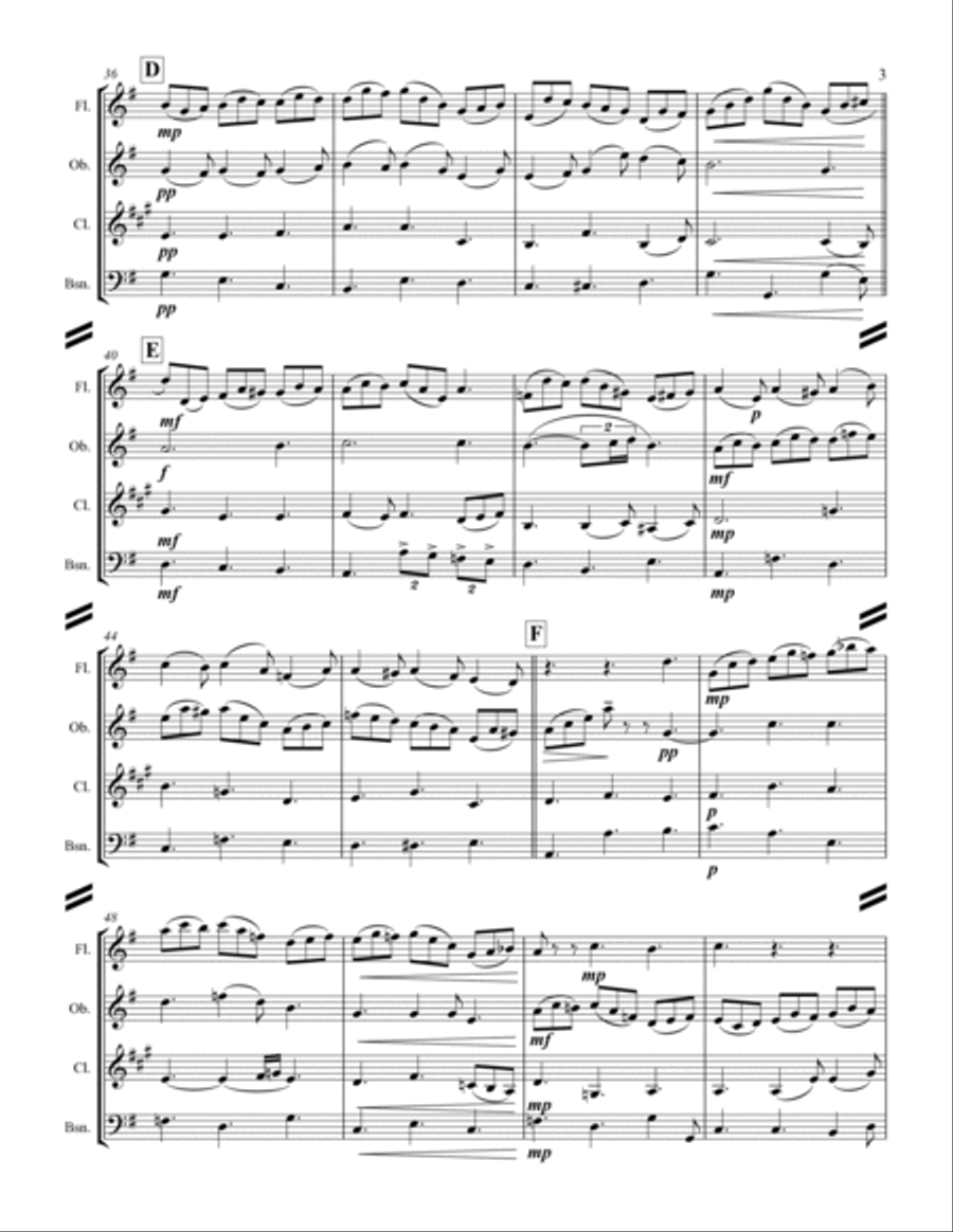 Bach - Jesu, Joy of Man’s Desiring (for Woodwind Quartet) Woodwind Quartet scores gallery preview page 4