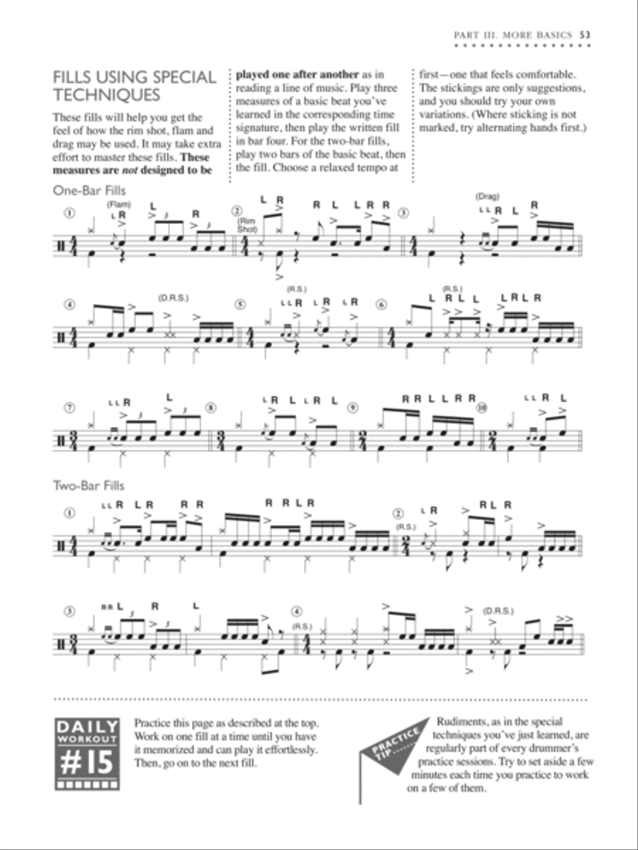 Alfred's Teach Yourself to Play Drums Drum Set scores gallery preview page 6