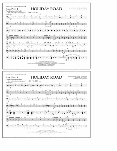 Holiday Road (from National Lampoon's Vacation) (arr. Tom Wallace) - Aux. Perc. 1