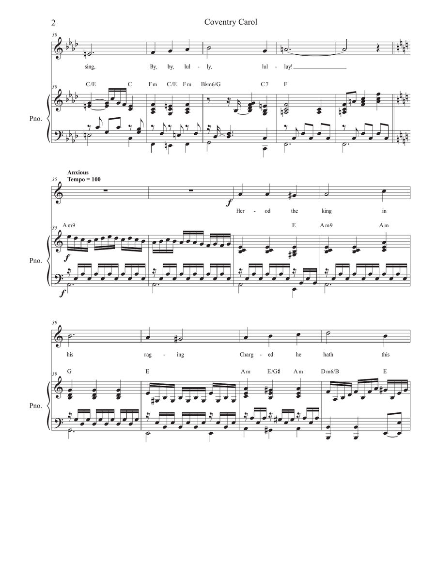 Coventry Carol (Vocal solo) Coventry Carol (Vocal solo) Piano, Vocal scores gallery preview page 3