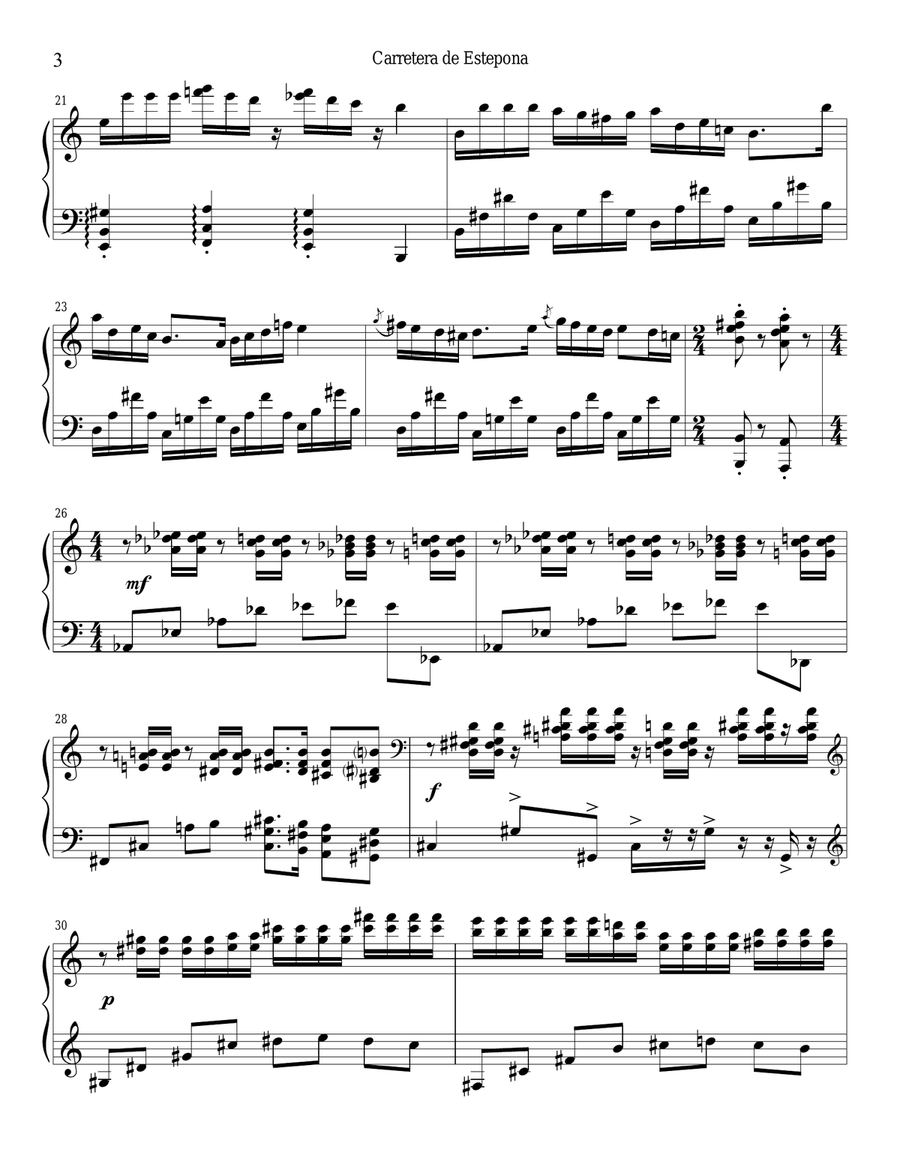 Carretera d’Estepona Piano Solo scores gallery preview page 3