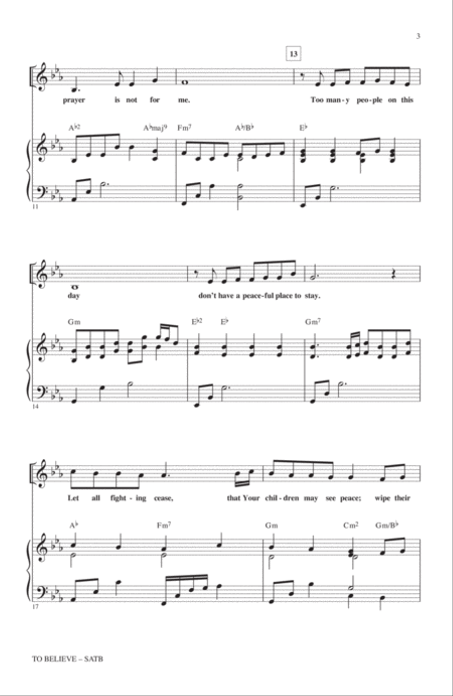 To Believe To Believe 4-Part scores gallery preview page 2