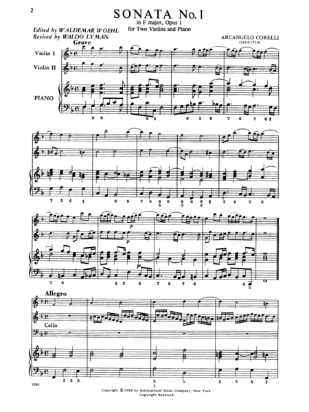 12 Sonatas, Opus 1 (With Cello Ad Lib.) - Volume I