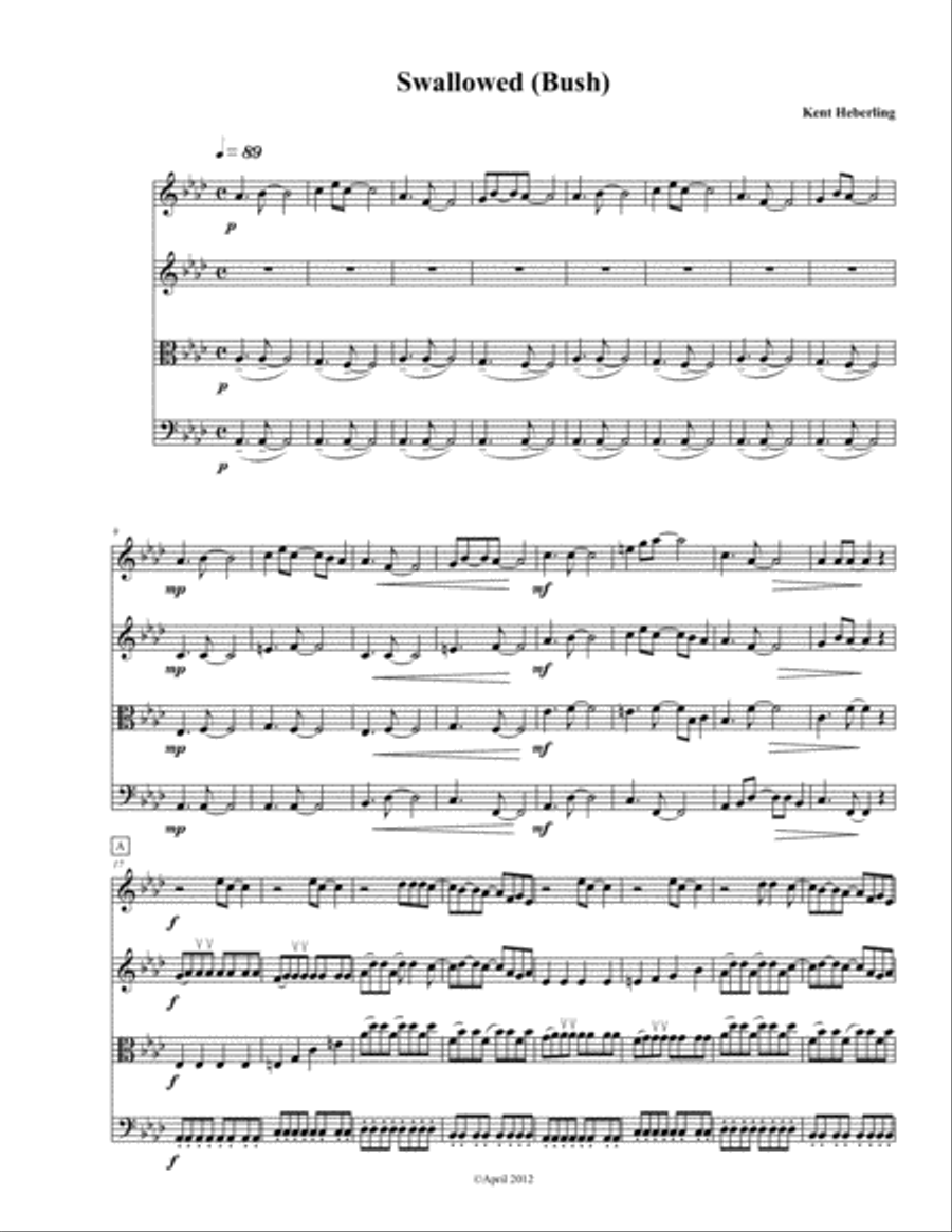 Swallowed Swallowed String Quartet scores gallery preview page 1