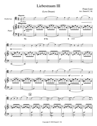 Liebestraum (double bass and piano) Easy